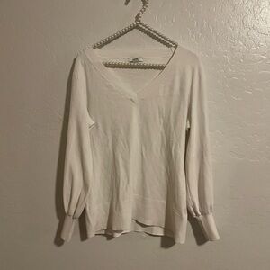 Lewit White V-neck Sweater Top Size 1